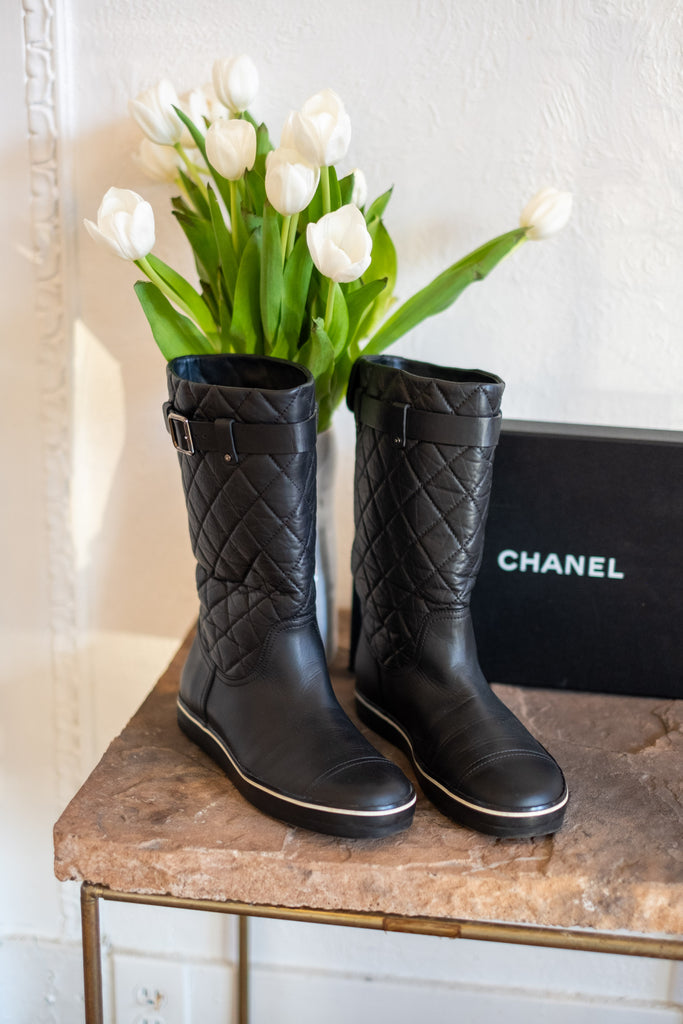 Chanel Quilted Leather Boot