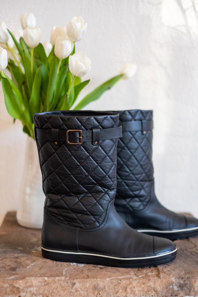 Chanel Quilted Leather Boot