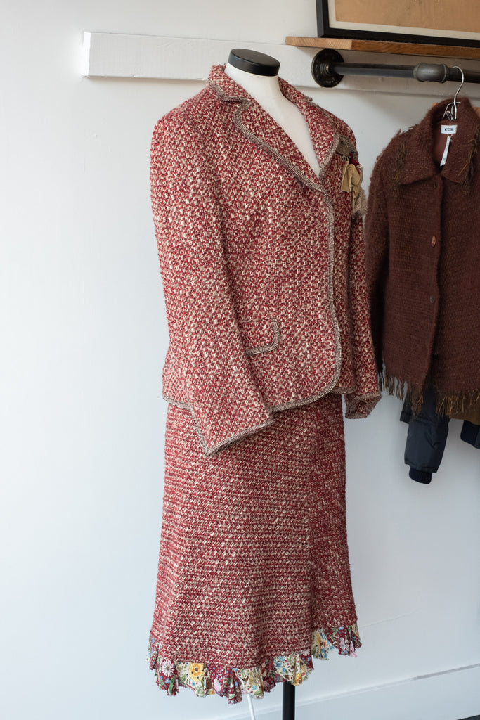Vintage Moschino Tweed Blazer and Skirt Set