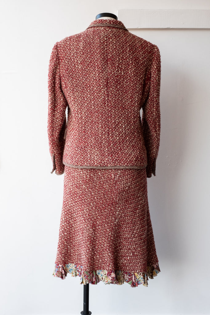 Vintage Moschino Tweed Blazer and Skirt Set