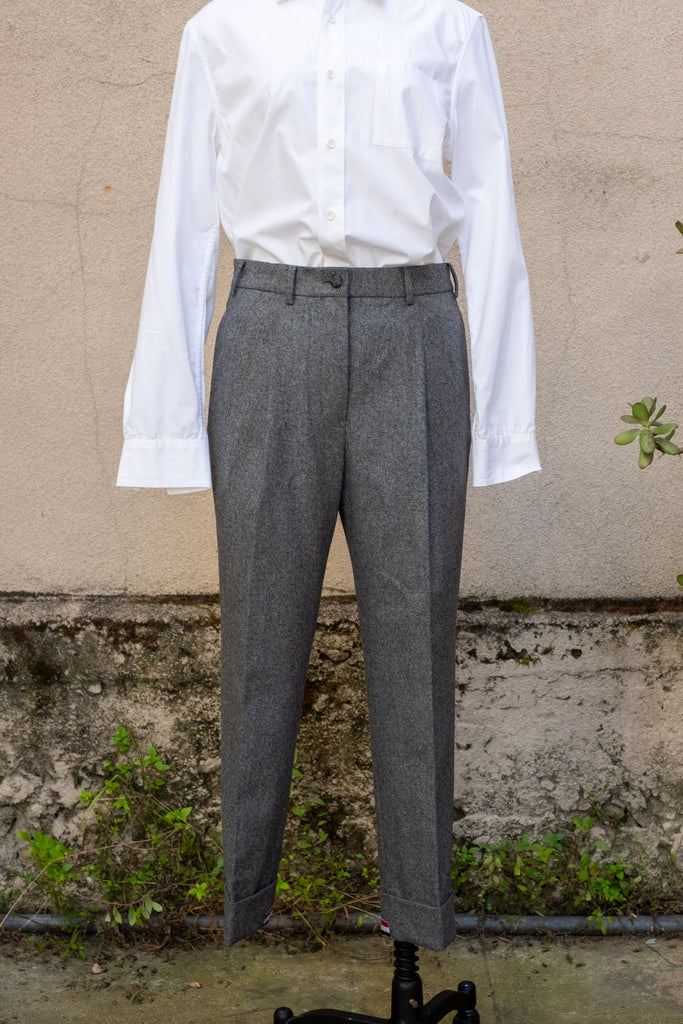 Thom Brown Pleated Cropped Trouser
