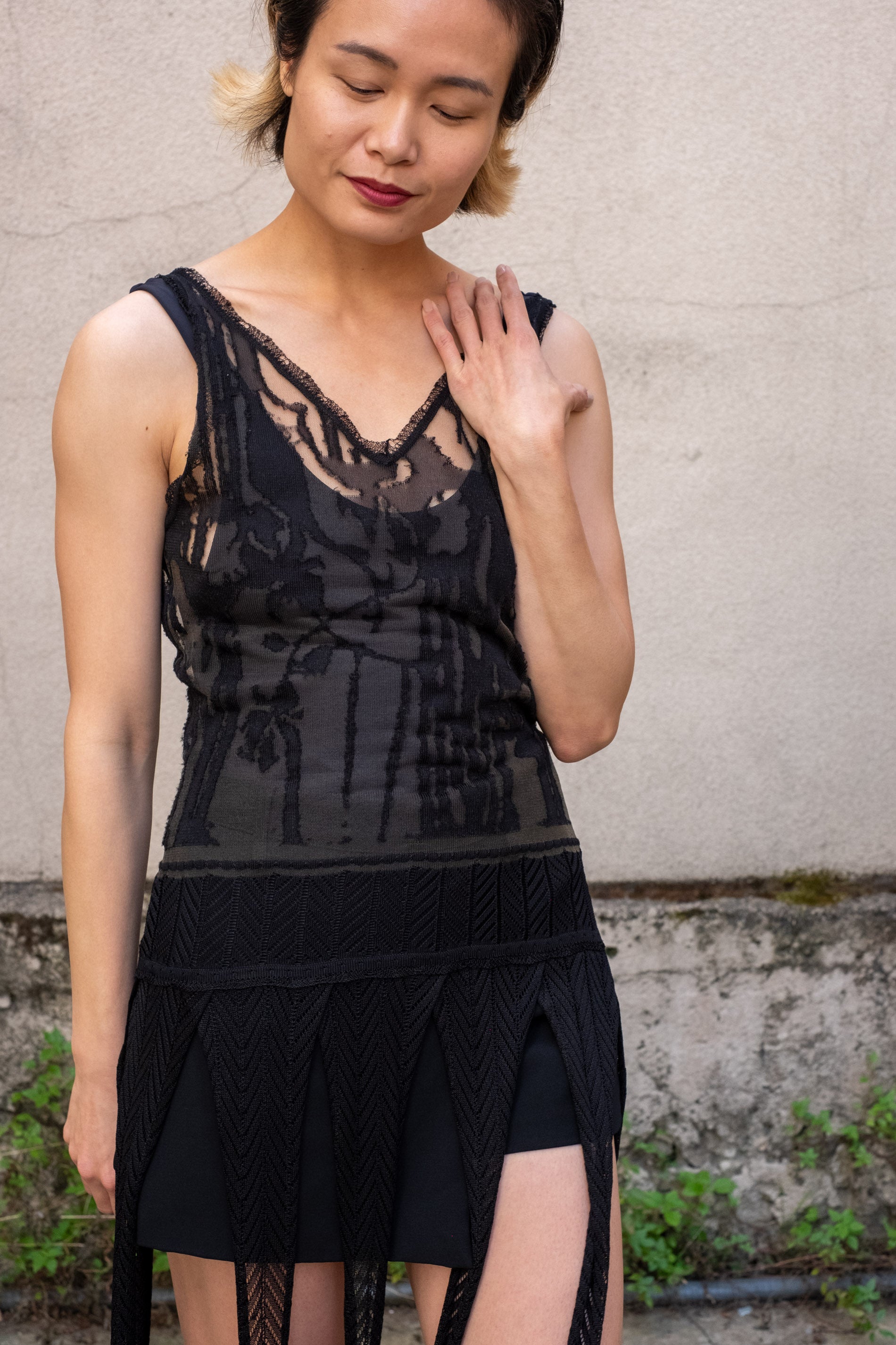 Vintage Christian Lacroix Fringe Knit Dress | ShopRelove
